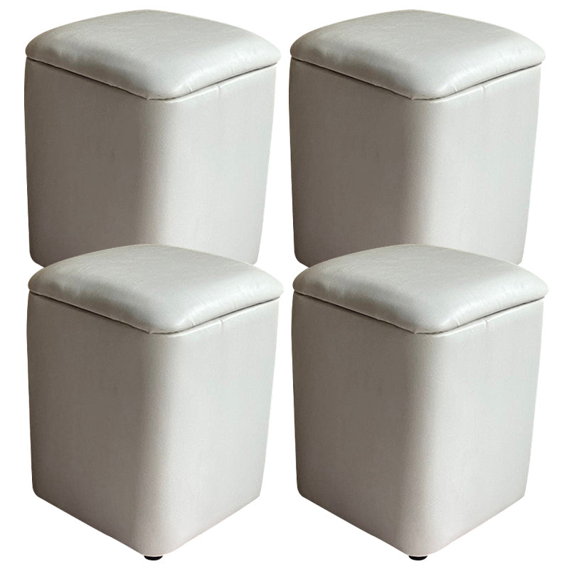 Solid Ottoman Modern Stain Resistant Faux Leather Ottoman with Storage