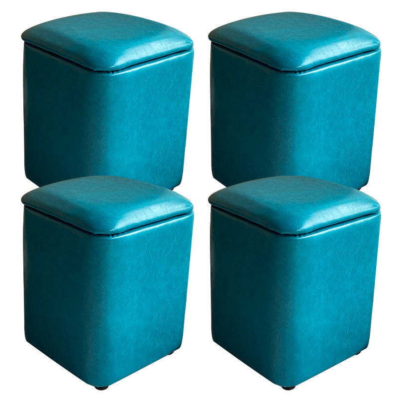 Solid Ottoman Modern Stain Resistant Faux Leather Ottoman with Storage