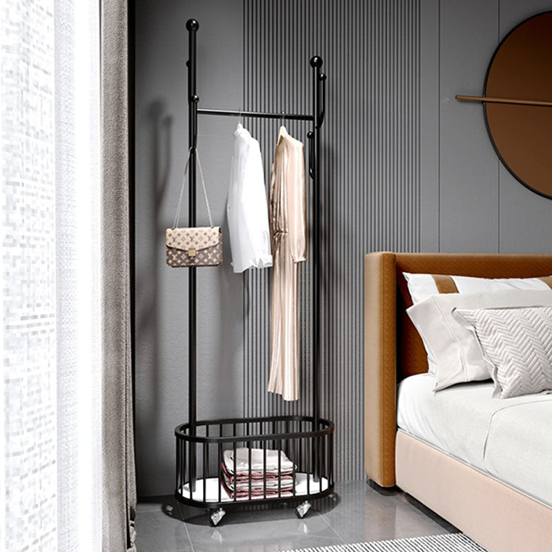 Modern Coat Hanger Free Standing Solid Color Hall Tree with Storage