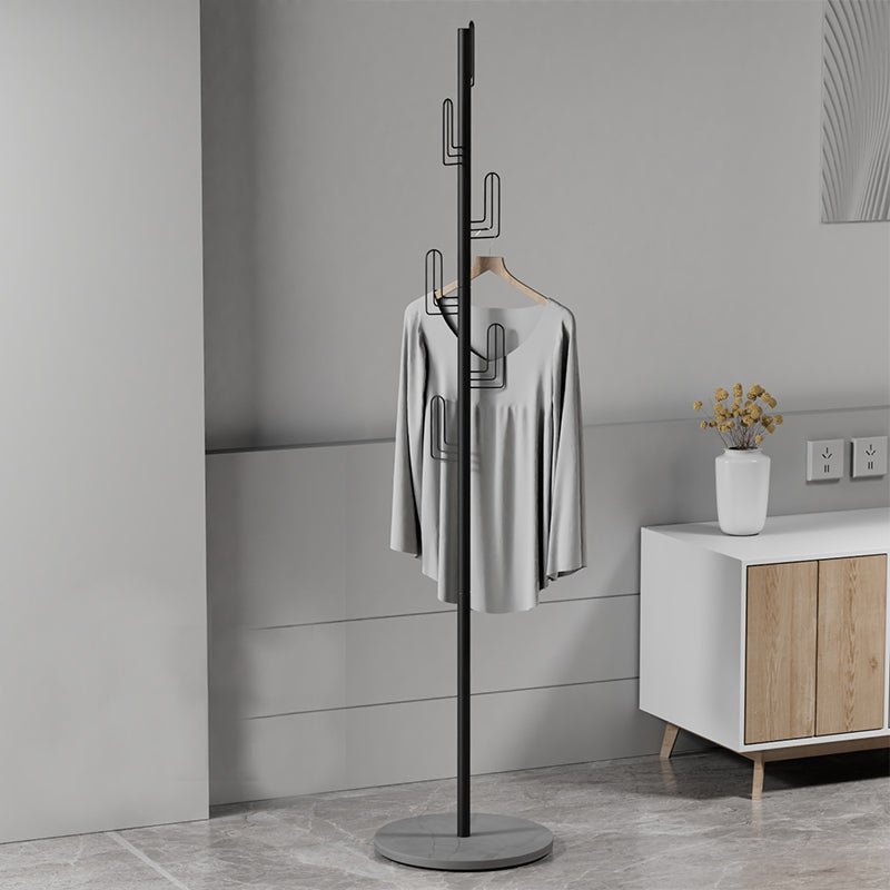 Contemporary Entryway Hall Tree Pure Color Coat Hooks Round Bottom Coat Rack