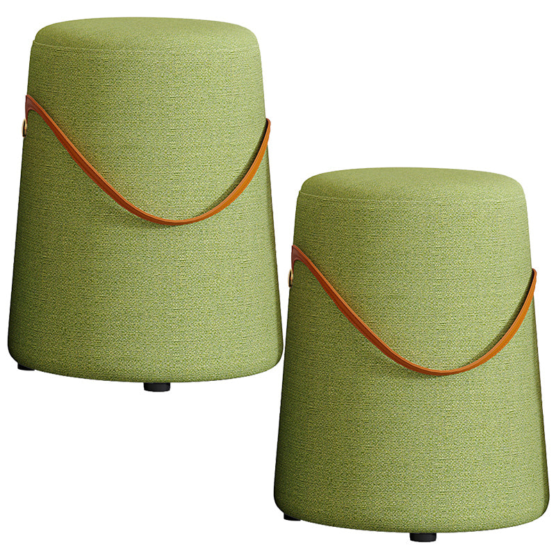 Upholstered Modern Pouf Ottoman Fabric Whole Colored Portable Round Ottoman