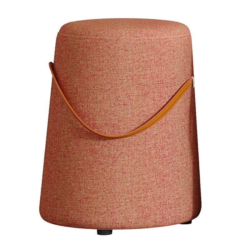 Upholstered Modern Pouf Ottoman Fabric Whole Colored Portable Round Ottoman