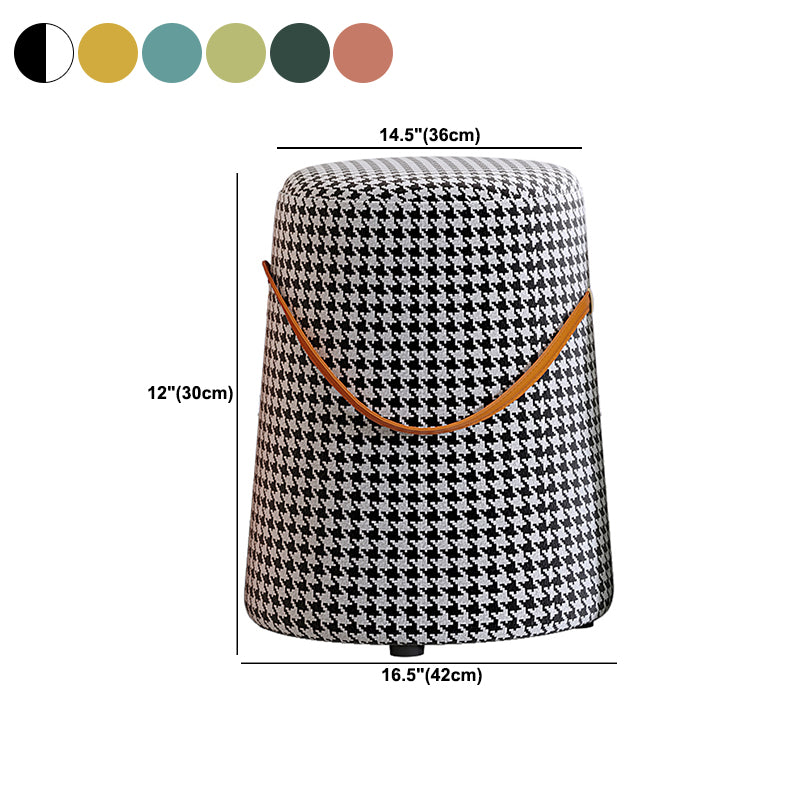 Upholstered Modern Pouf Ottoman Fabric Whole Colored Portable Round Ottoman