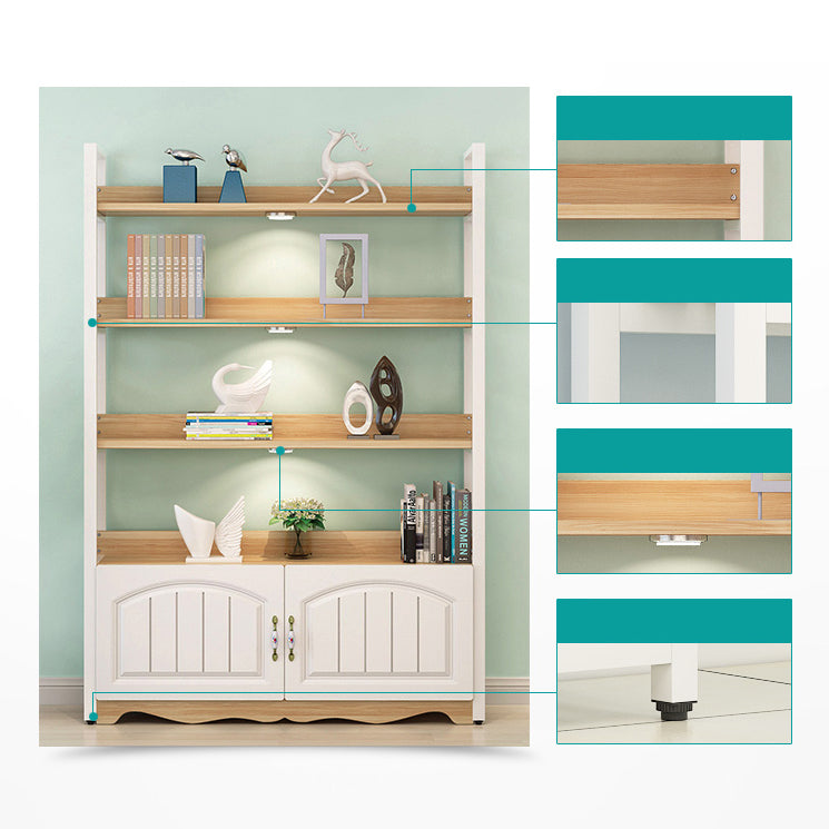 Modern Engineered Wood Bookshelf Etagere Open Shelf Vertical Bookcase