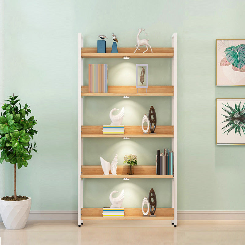 Modern Engineered Wood Bookshelf Etagere Open Shelf Vertical Bookcase
