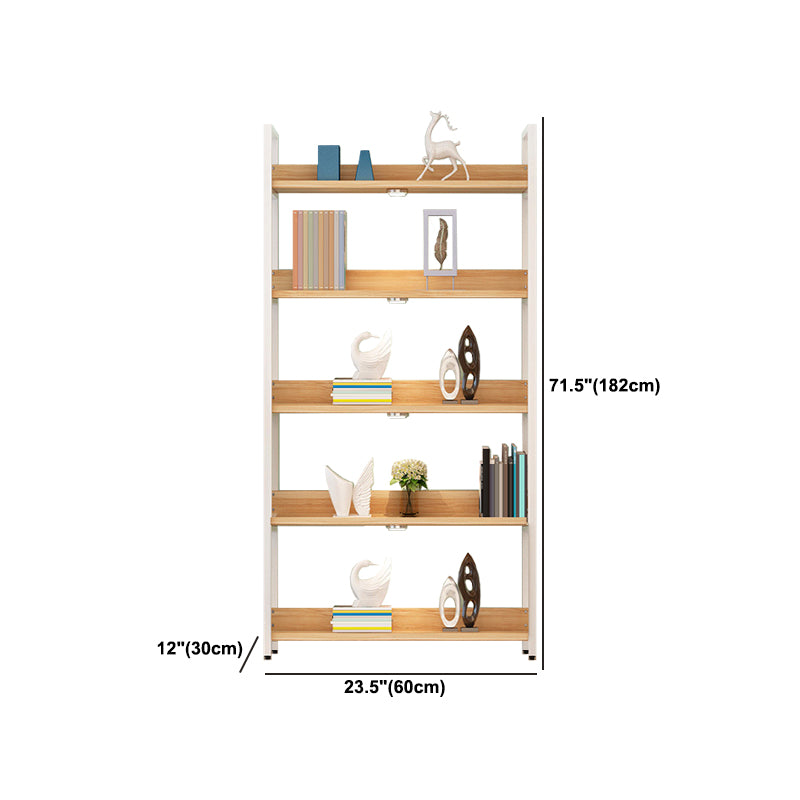 Modern Engineered Wood Bookshelf Etagere Open Shelf Vertical Bookcase
