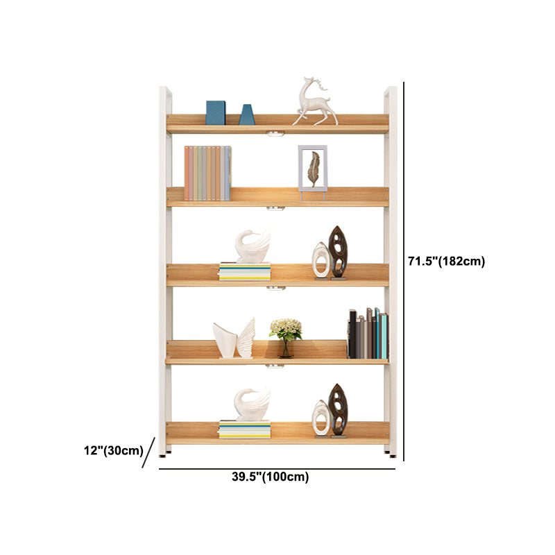 Modern Engineered Wood Bookshelf Etagere Open Shelf Vertical Bookcase