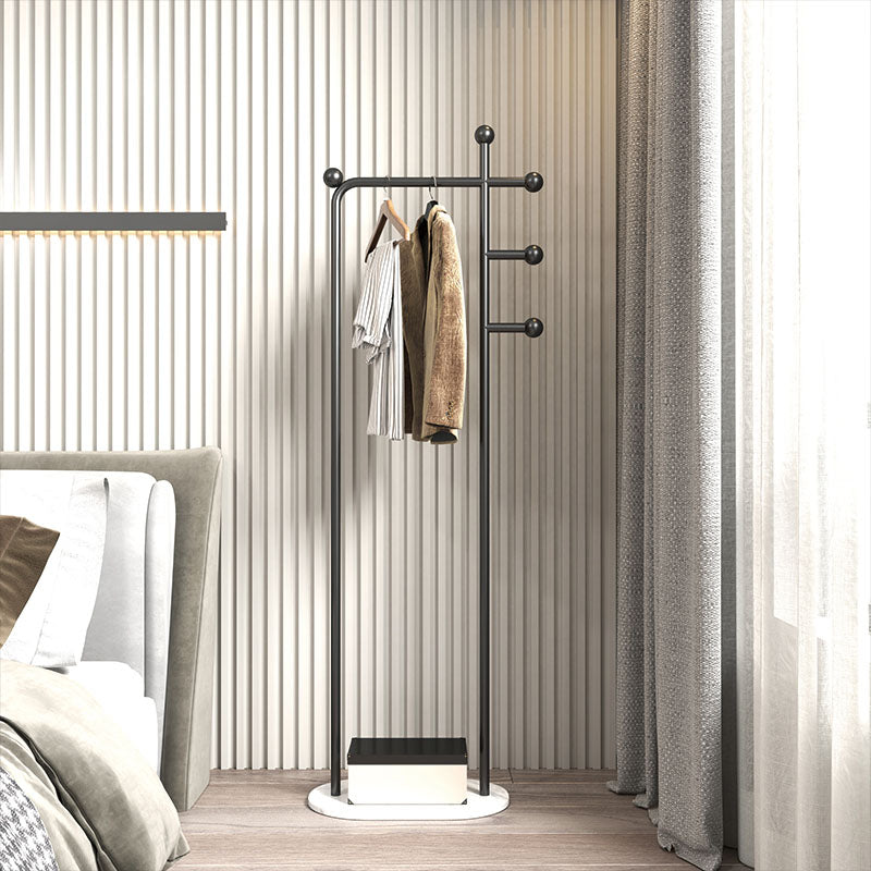 Leisure Metal Entry Hall Tree Coat Hooks Coat Hanger with Storage