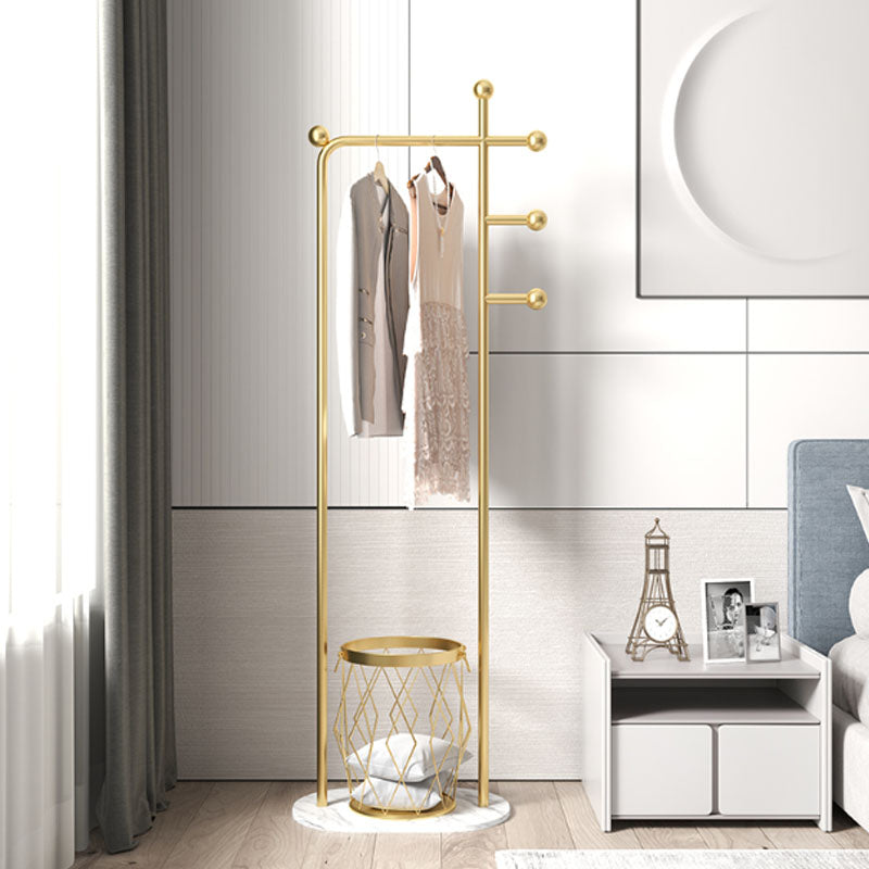 Leisure Metal Entry Hall Tree Coat Hooks Coat Hanger with Storage