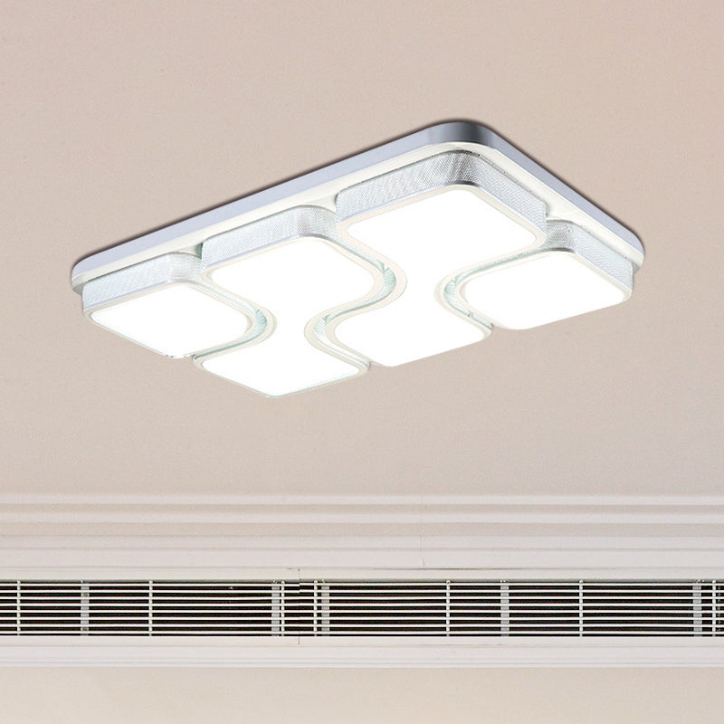 Noir / Blanc Éclair Rectangulaire Plante Lumière Simple Réchauffage / Blanc Éclairage Acrylique Fixation Acrylique Fixture, 25 "/31" Dia