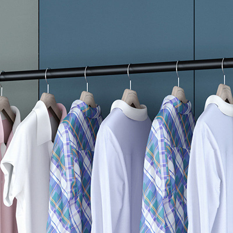 Modern Metal Hall Stand Hanging Rail Lower Shelf and Hooks Entry Hall Tree