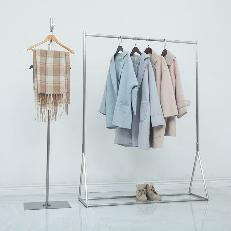 Industrial Style Coat Hanger Free Standing Stainless Steel Coat Rack