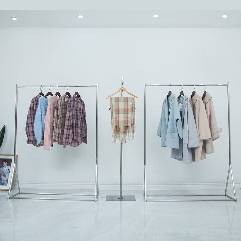 Industrial Style Coat Hanger Free Standing Stainless Steel Coat Rack