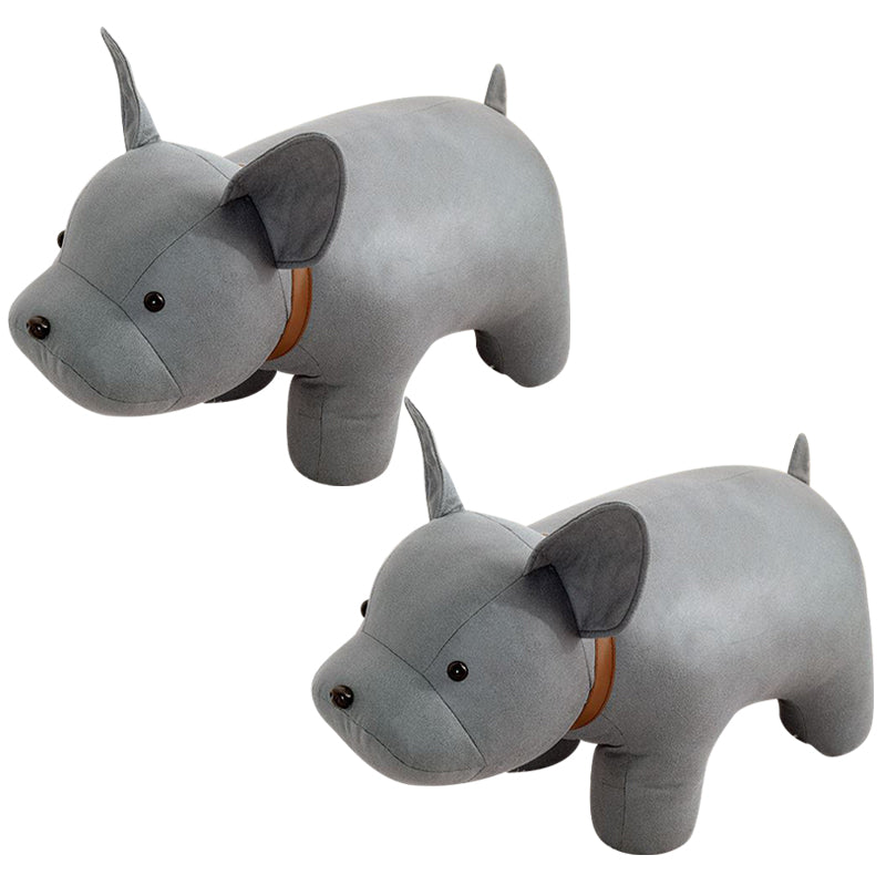 Fabric Pouf Solid Color Animal Shape Stain Resistant Modern Pouf Ottoman