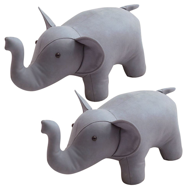 Fabric Pouf Solid Color Animal Shape Stain Resistant Modern Pouf Ottoman