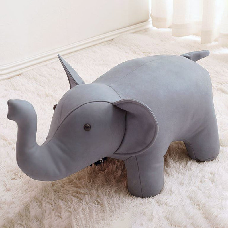 Fabric Pouf Solid Color Animal Shape Stain Resistant Modern Pouf Ottoman