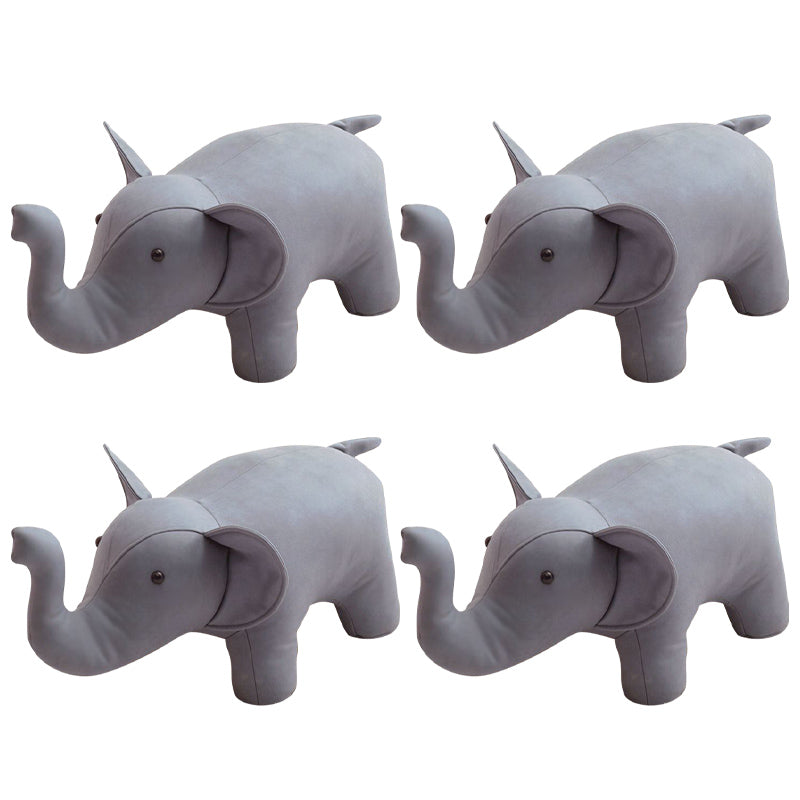 Fabric Pouf Solid Color Animal Shape Stain Resistant Modern Pouf Ottoman