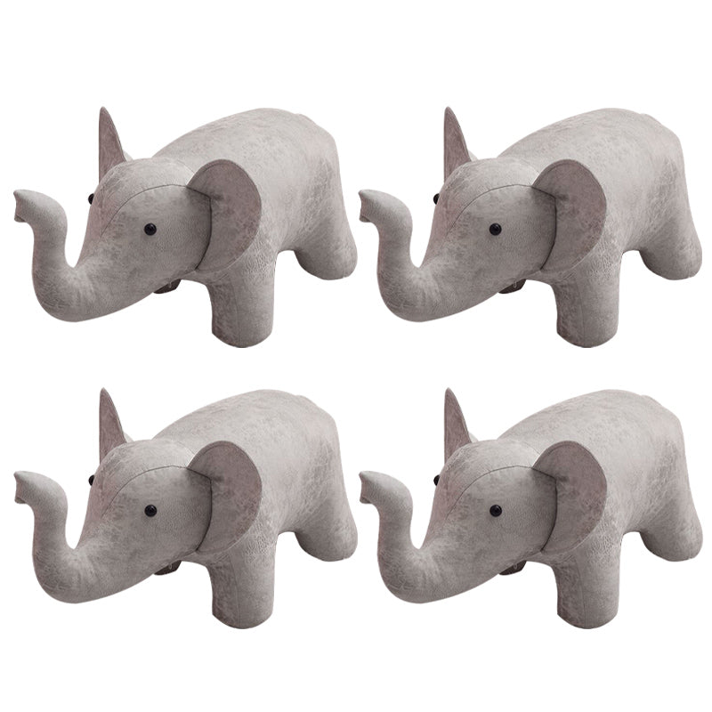 Fabric Pouf Solid Color Animal Shape Stain Resistant Modern Pouf Ottoman