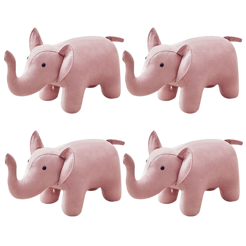 Fabric Pouf Solid Color Animal Shape Stain Resistant Modern Pouf Ottoman