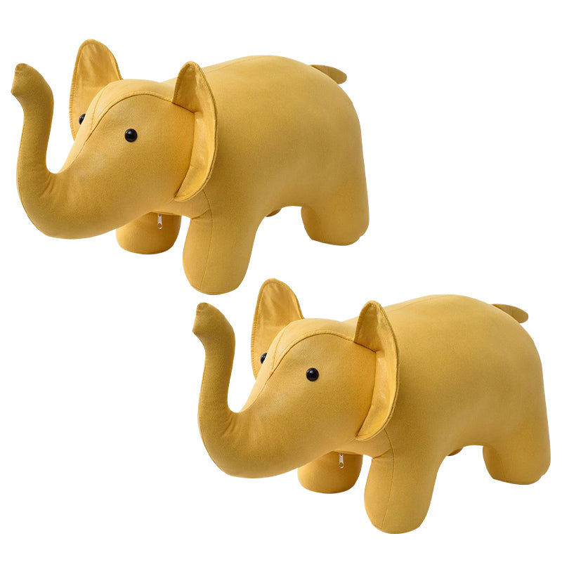 Fabric Pouf Solid Color Animal Shape Stain Resistant Modern Pouf Ottoman