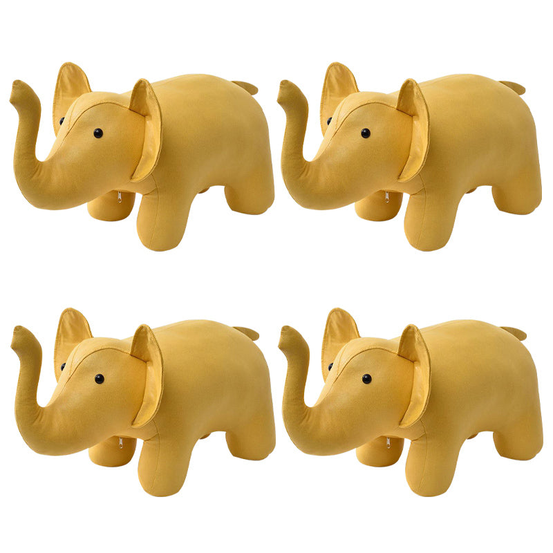 Fabric Pouf Solid Color Animal Shape Stain Resistant Modern Pouf Ottoman