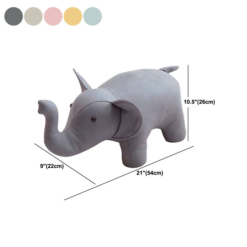 Fabric Pouf Solid Color Animal Shape Stain Resistant Modern Pouf Ottoman