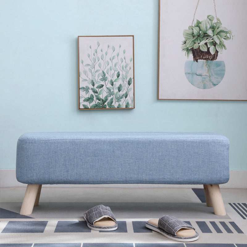 Pure Color Ottoman Linen Blend Rectangle Fade Resistant Standard Ottoman