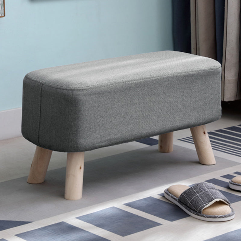 Pure Color Ottoman Linen Blend Rectangle Fade Resistant Standard Ottoman