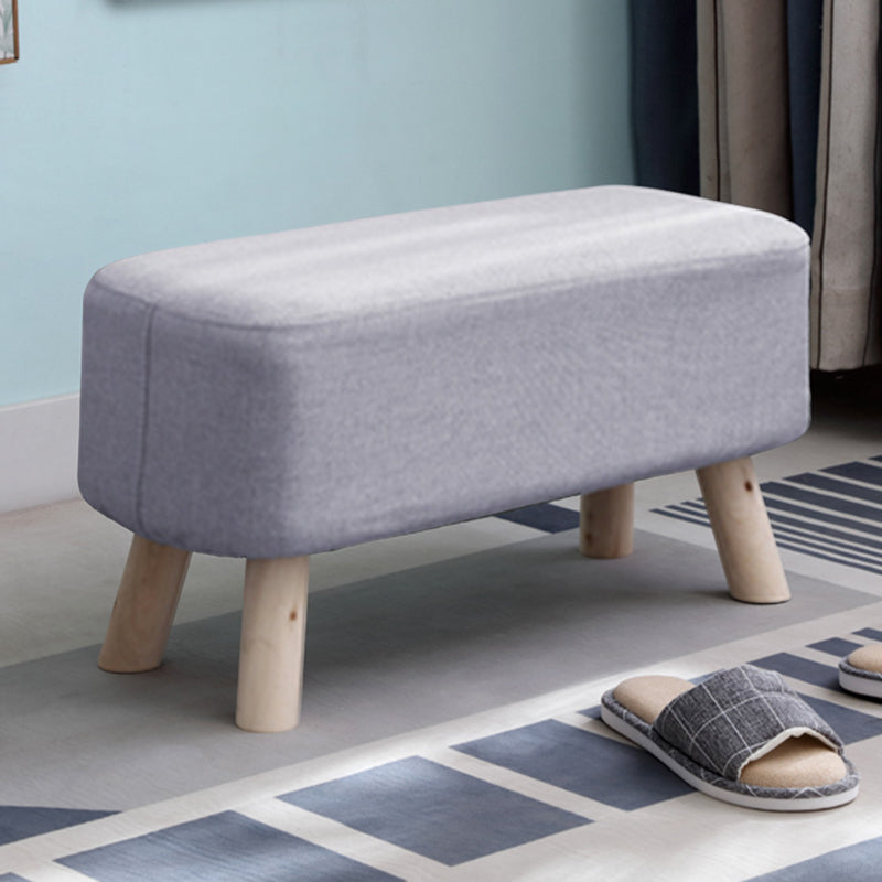 Pure Color Ottoman Linen Blend Rectangle Fade Resistant Standard Ottoman