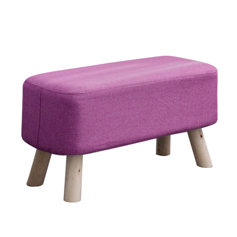 Pure Color Ottoman Linen Blend Rectangle Fade Resistant Standard Ottoman
