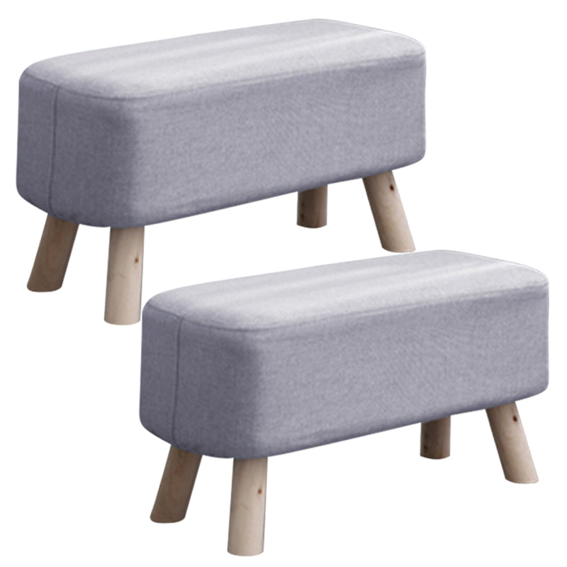 Pure Color Ottoman Linen Blend Rectangle Fade Resistant Standard Ottoman