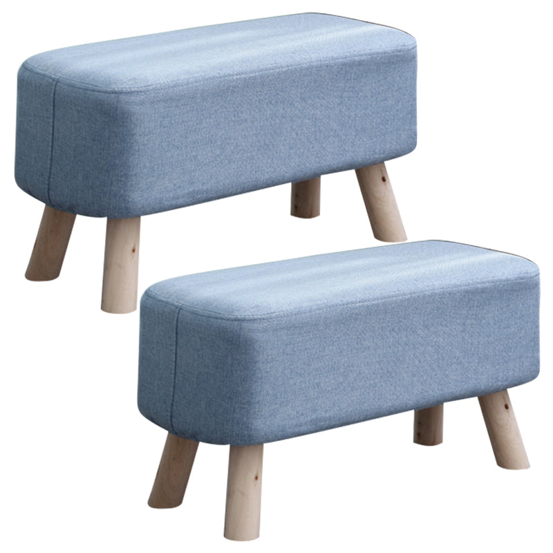 Pure Color Ottoman Linen Blend Rectangle Fade Resistant Standard Ottoman