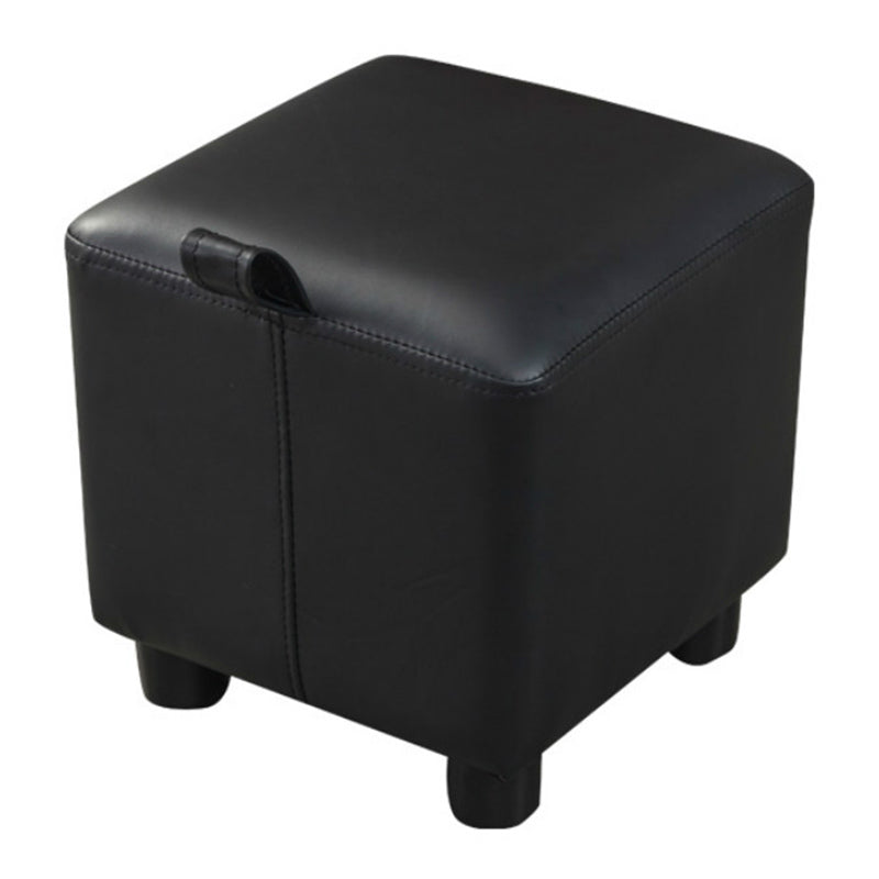 Orange Modern Standard Faux Leather Square Standard for Living Room