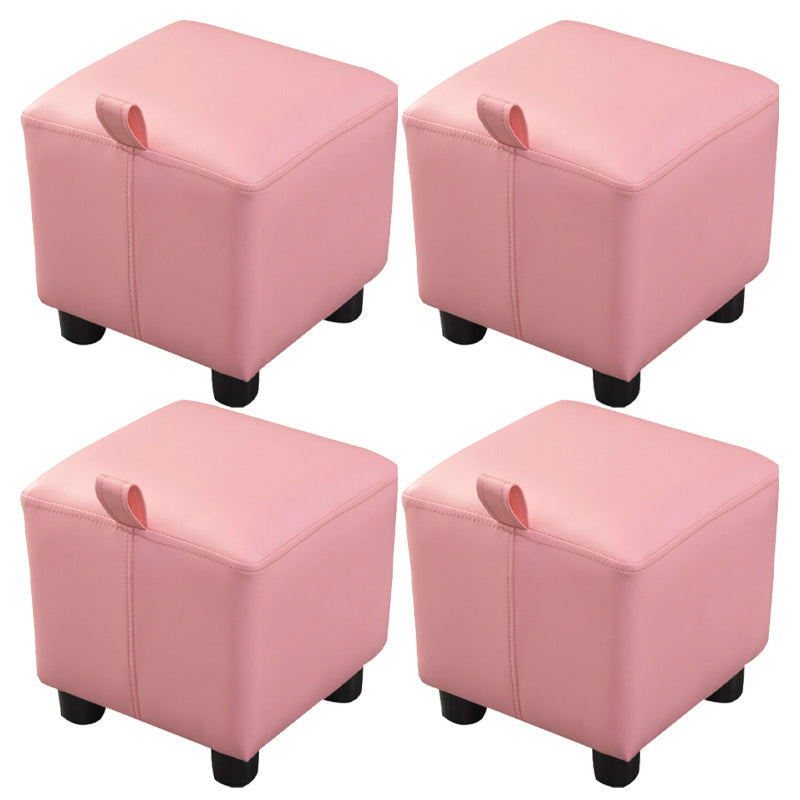 Orange Modern Standard Faux Leather Square Standard for Living Room