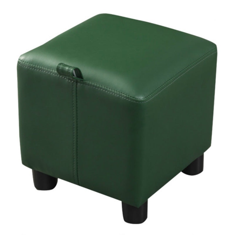 Orange Modern Standard Faux Leather Square Standard for Living Room