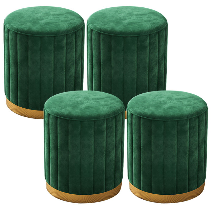 Velvet Ottoman Whole Colored Cylinder Shape Contemporary Scratch Resistant Pouf