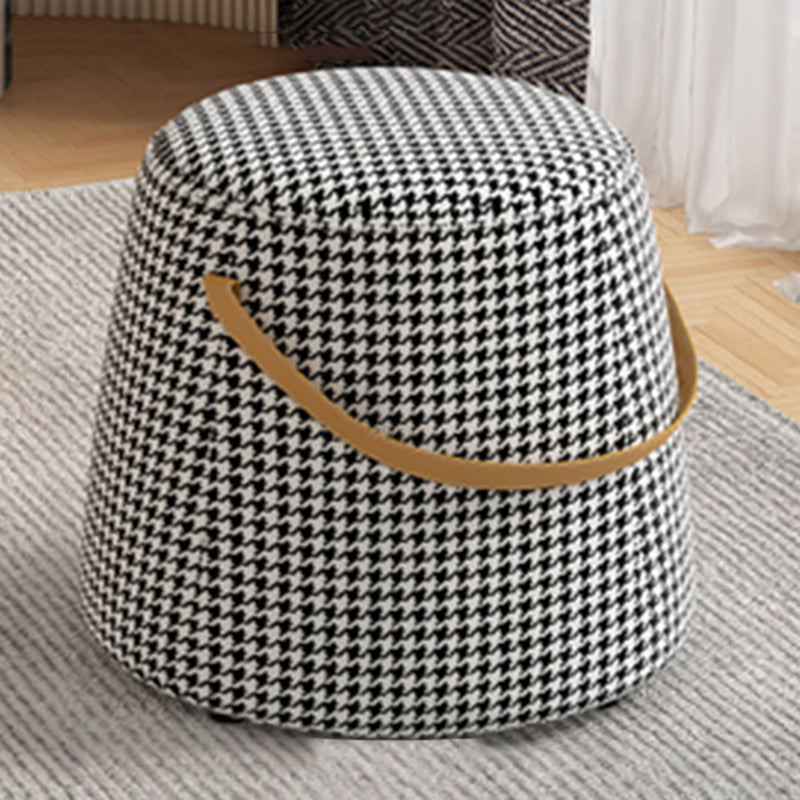 Portable Pouf Pure Color Cylinder Shape Modern Fabric Stain Resistant Pouf Ottoman