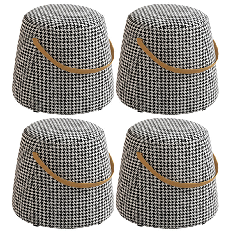 Portable Pouf Pure Color Cylinder Shape Modern Fabric Stain Resistant Pouf Ottoman