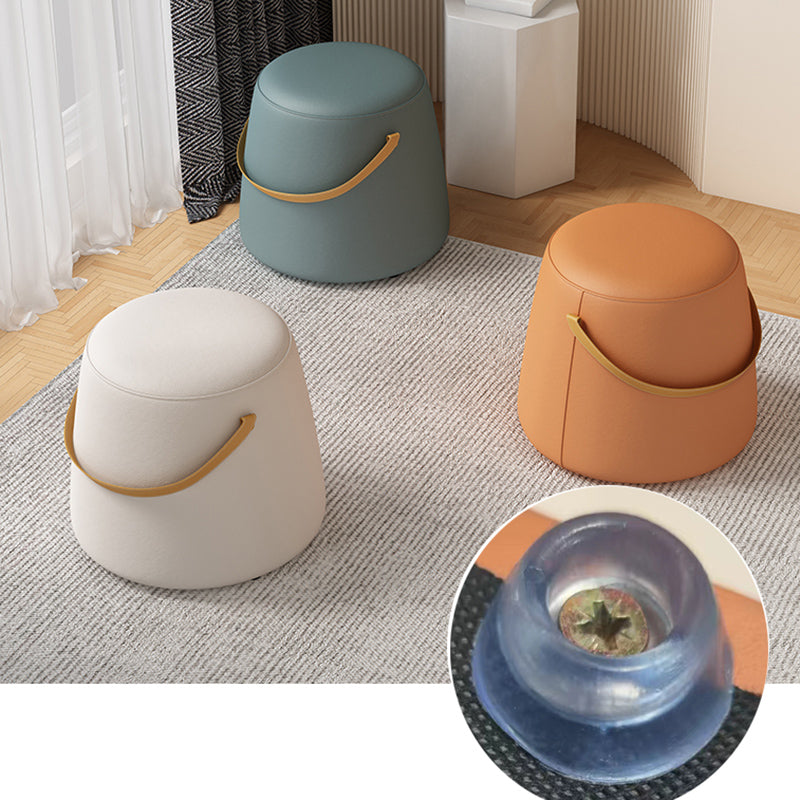 Portable Pouf Pure Color Cylinder Shape Modern Fabric Stain Resistant Pouf Ottoman