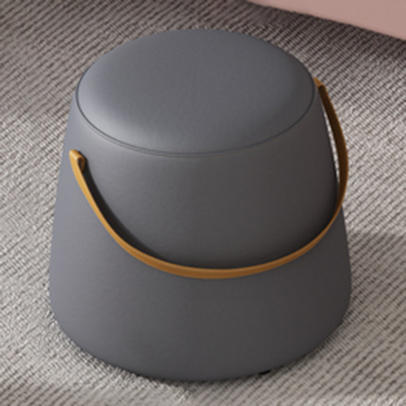 Portable Pouf Pure Color Cylinder Shape Modern Fabric Stain Resistant Pouf Ottoman