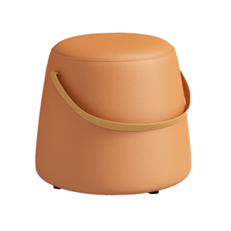 Portable Pouf Pure Color Cylinder Shape Modern Fabric Stain Resistant Pouf Ottoman