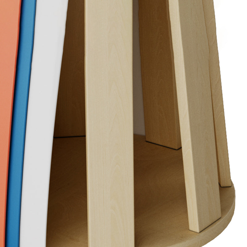 Portable Pouf Pure Color Cylinder Shape Modern Fabric Stain Resistant Pouf Ottoman