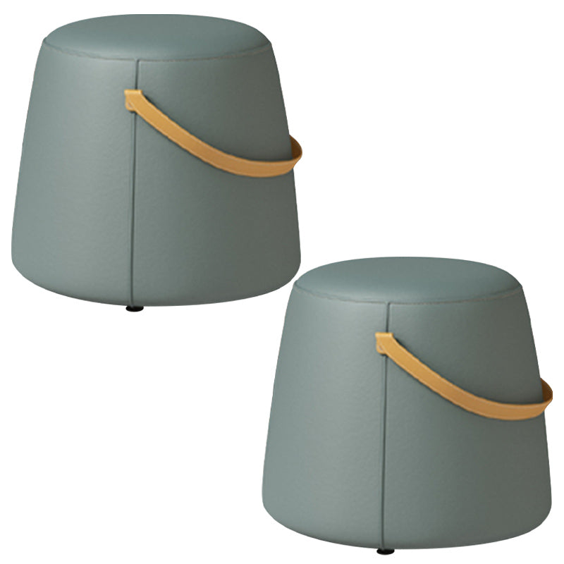 Portable Pouf Pure Color Cylinder Shape Modern Fabric Stain Resistant Pouf Ottoman