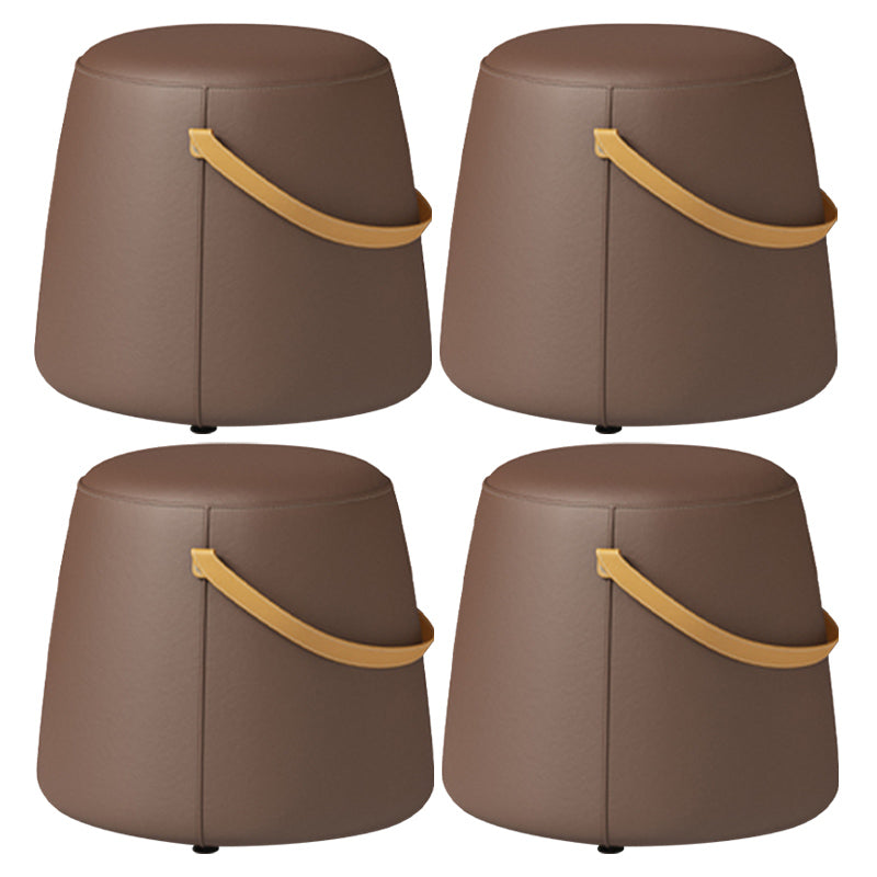 Portable Pouf Pure Color Cylinder Shape Modern Fabric Stain Resistant Pouf Ottoman