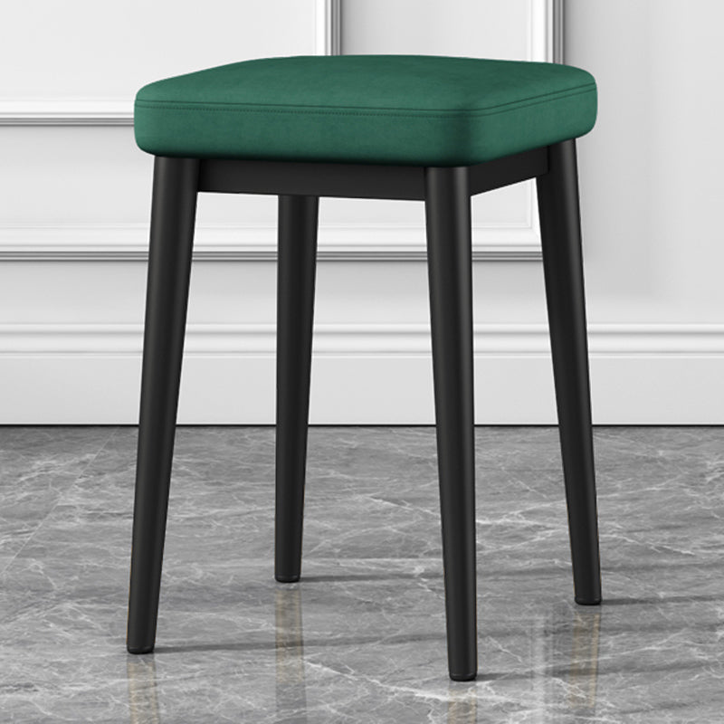 Square Ottoman Solid Color Upholstered Metal Frame Fabric Standard Ottoman