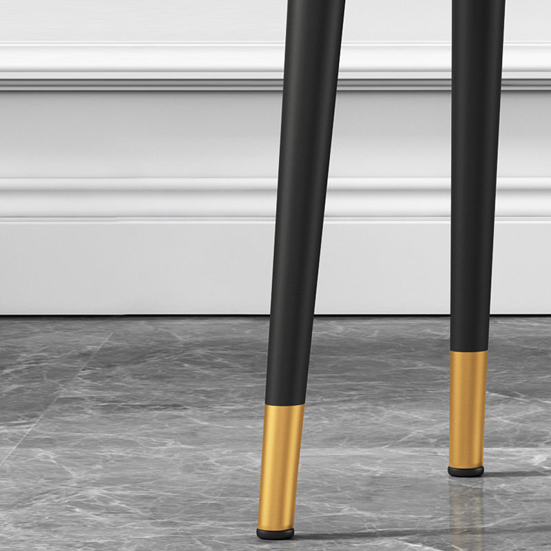 Square Ottoman Solid Color Upholstered Metal Frame Fabric Standard Ottoman