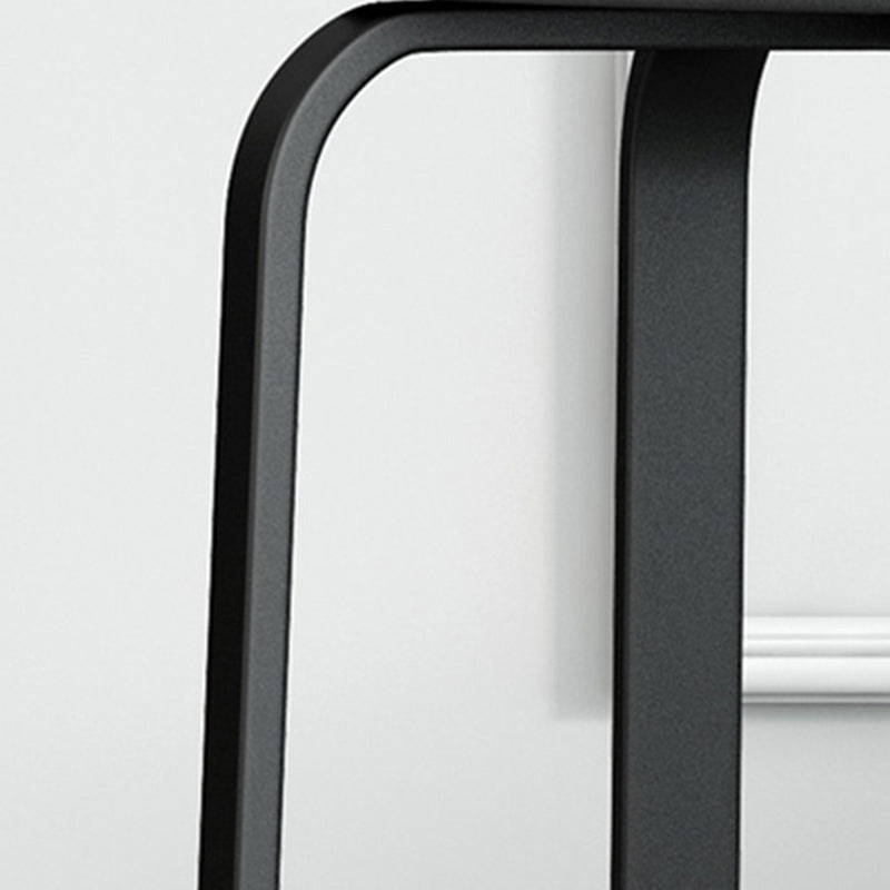 Footstool Ottoman Upholstered Metal Frame Fabric Modern Solid Round Ottoman