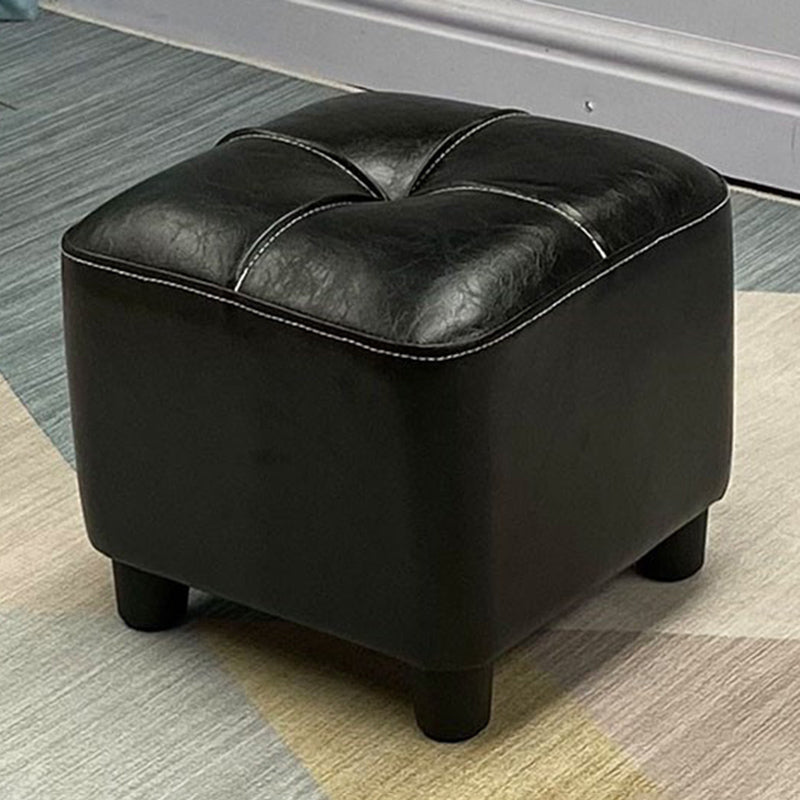 Modern Square Standard Faux Leather Solid Color Standard for Living Room