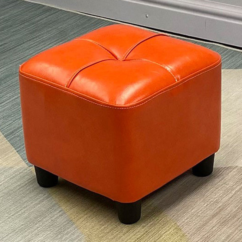 Modern Square Standard Faux Leather Solid Color Standard for Living Room