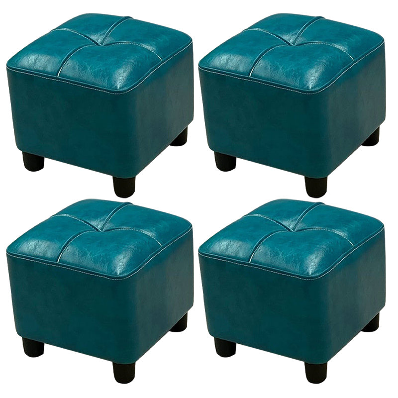 Modern Square Standard Faux Leather Solid Color Standard for Living Room